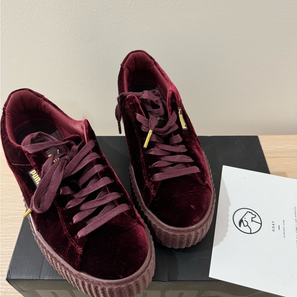 Puma X Fenty Creepers Women's Burgundy Velvet Sneakers
